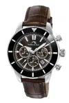 Porsamo Bleu Brandon Men's Leather Black And Brown Watch 1012cbrl In Black