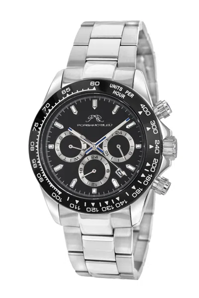 Porsamo Bleu Brandon Men's Stainless Steel Silver And Black Watch 1032bprs