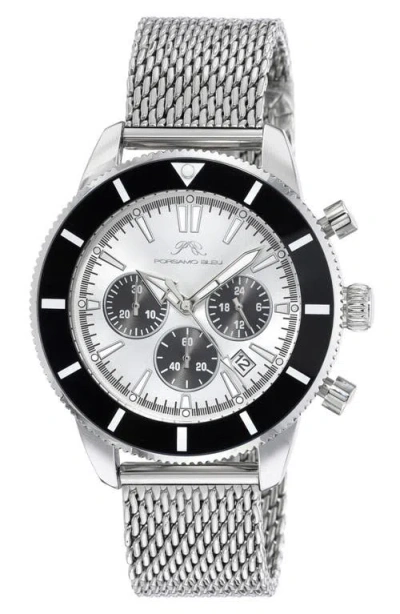 Porsamo Bleu Brandon Mesh Strap Chronograph, 44mm In Silverlack