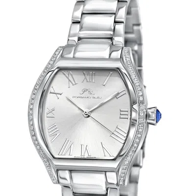 Porsamo Bleu Celine Women's Tonneau Watch, Silver, 1002aces In Grey