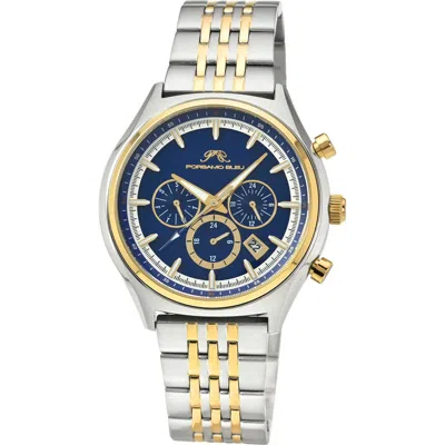 Porsamo Bleu Charlie Chronograph Bracelet Watch In Two-tone Blue