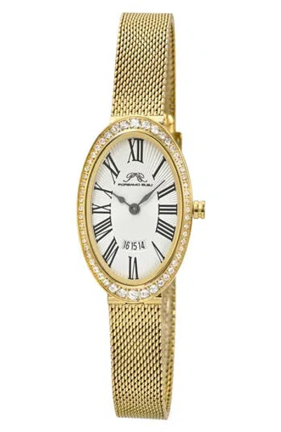 Porsamo Bleu Eloise Crystal Guilloche Mesh Bracelet Watch, 26mm In Multi