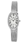 Porsamo Bleu Eloise Crystal Guilloche Mesh Bracelet Watch, 26mm In Silver