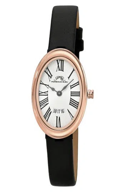 Porsamo Bleu Eloise Guilloche Leather Strap Watch, 26mm