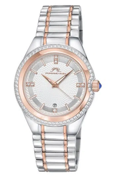 Porsamo Bleu Guilia Interchangeable Bracelet Watch, 37mm In Rose/silver/white