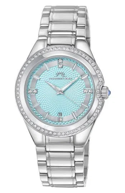 Porsamo Bleu Guilia Luxury Interchangeable Band Stainless Steel Watch, 37mm In Silver/white/baby Blue