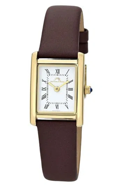 Porsamo Bleu Karolina Leather Strap Watch, 21.5mm X 30mm In Brown