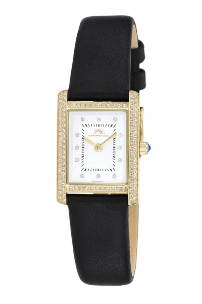 Porsamo Bleu Karolina Women's Diamond Watch With Topaz Set Bezel, 1084akal In Gold