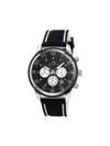 Porsamo Bleu Men's Arthur 44mm Stainless Steel & Silicone Strap Chronograph Watch In Black