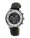 Porsamo Bleu Men's Arthur Genuine Leather Band Watch 1091garl In Black