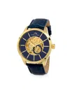 Porsamo Bleu Men's Cassius 45mm Stainless Steel & Leather Strap Watch In Sapphire
