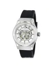 Porsamo Bleu Men's Cruz 45mm Stainless Steel Case & Silicone Strap Automatic Skeleton Watch