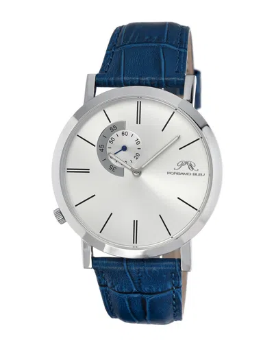 Porsamo Bleu Men's Leather Watch In Blue