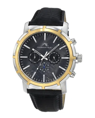 Porsamo Bleu Nyc Chrono Chronograph Quartz Black Dial Men's Watch 1281dnyl In Two Tone  / Black / Gold Tone / Mother Of Pearl / Yellow