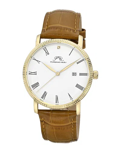 Porsamo Bleu Men's Veritas 1 Diamond Watch In Brown