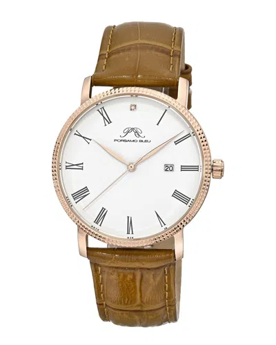 Porsamo Bleu Men's Veritas 1 Diamond Watch In Brown