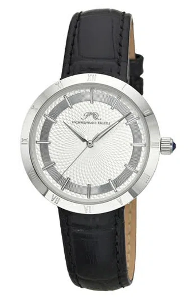 Porsamo Bleu Monroe Leather Strap Watch In Brown
