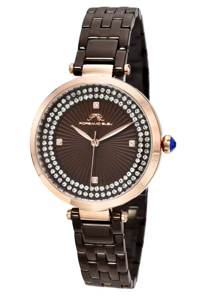 Porsamo Bleu Natalie Stainless Steel Brown Women's Watch 1252bnas In Gold