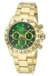 Porsamo Bleu Preston Bracelet Strap Multifunction Watch, 41mm In Gold Tone/green