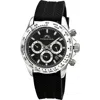 Porsamo Bleu Preston Silicone Strap Multifunction Watch, 41mm In Black