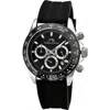 Porsamo Bleu Preston Silicone Strap Multifunction Watch, 41mm In Black/black