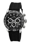 Porsamo Bleu Preston Sport Silicone Silver Tone & Black Men's Watch 1037bprr In Multi