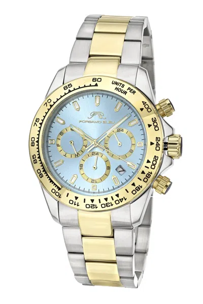 Porsamo Bleu Preston Stainless Steel Two Tone & Ice Blue Men's Watch 1036cprs In Multi