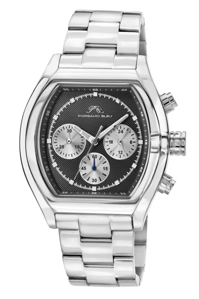 Porsamo Bleu Roman Stainless Steel Silver Tone & Black Men's Watch 1291cros