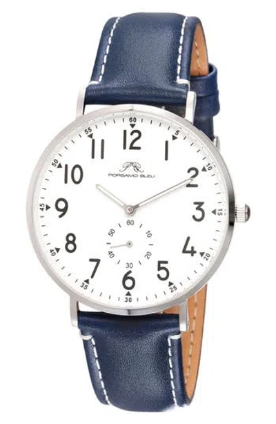 Porsamo Bleu Rowan Leather Strap Watch, 40mm In Multi