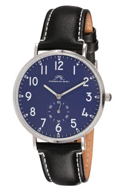 Porsamo Bleu Rowan Leather Strap Watch, 40mm In Multi