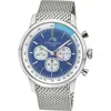 Porsamo Bleu Simon Mesh Strap Chronograph Watch, 44mm In Silver And Blue