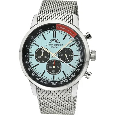 Porsamo Bleu Simon Mesh Strap Chronograph Watch, 44mm In Silver Black And Blue
