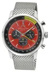 Porsamo Bleu Simon Stainless Steel Chronograph Silver Tone & Black And Red Men's Watch 1322bsis In Multi