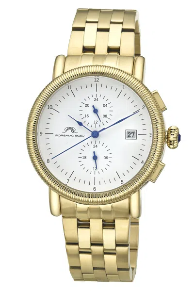 Porsamo Bleu Valor Chronograph Stainless Steel Gold Tone Men's Watch 1381bvas