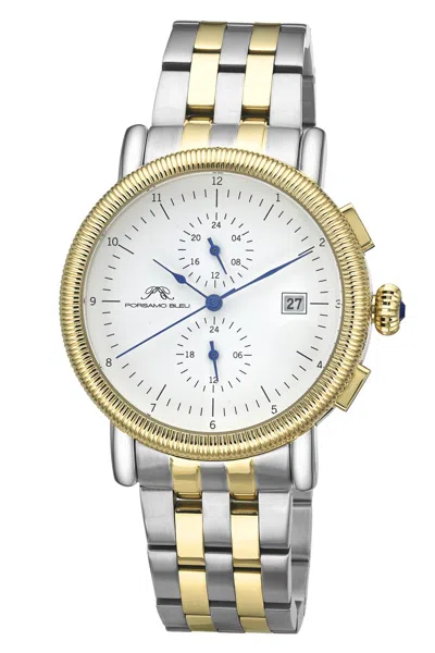 Porsamo Bleu Valor Chronograph Stainless Steel Two Tone Men's Watch 1381cvas In Multi