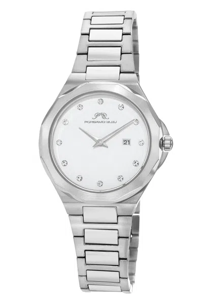 Porsamo Bleu Victoria Women's Slim Case Watch With Crystals 1242avis In Silver