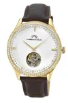Porsamo Bleu William Tourbillion Gold Tone & Brown Men's Watch 1301bwil In Gold