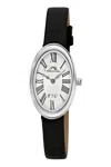 Porsamo Bleu Women's Eloise Genuine Leather Band Watch 1353aell In Black