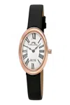 Porsamo Bleu Women's Eloise Genuine Leather Band Watch 1353cell In Black