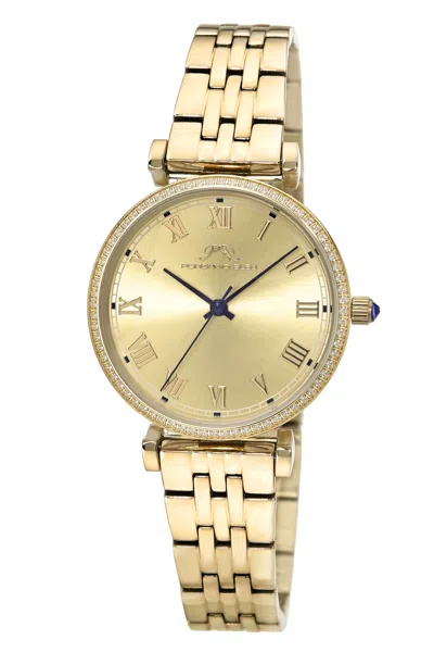 Porsamo Bleu Women's Emma Stainless Steel Gold Tone Sunray Dial Watch 1411bems