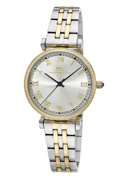 Porsamo Bleu Women's Emma Stainless Steel Two Tone With Silver Sunray Dial Watch 1411dems In Gray