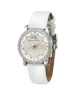 Porsamo Bleu Women's Genevieve 38mm Stainless Steel, Topaz & Leather Strap Watch In Sapphire
