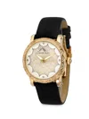 Porsamo Bleu Women's Genevieve 38mm Stainless Steel, Topaz & Leather Strap Watch In Sapphire