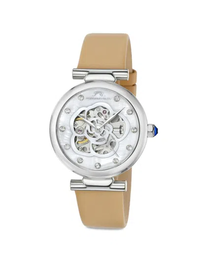 Porsamo Bleu Women's Laura 36mm Stainless Steel Exhibition Automatic Watch In Sapphire