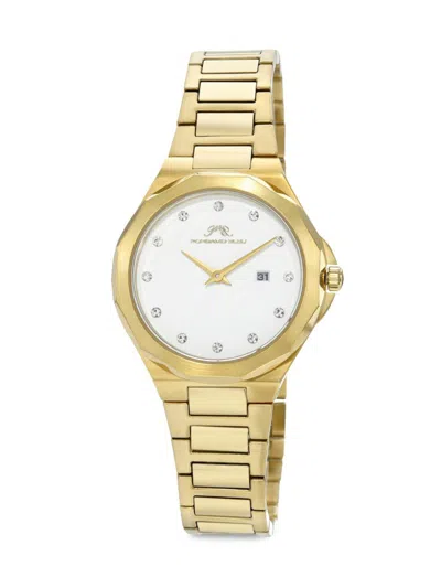 Porsamo Bleu Women's Victoria 35.5mm Goldtone Stainless Steel & Crystal Bracelet Watch In Sapphire
