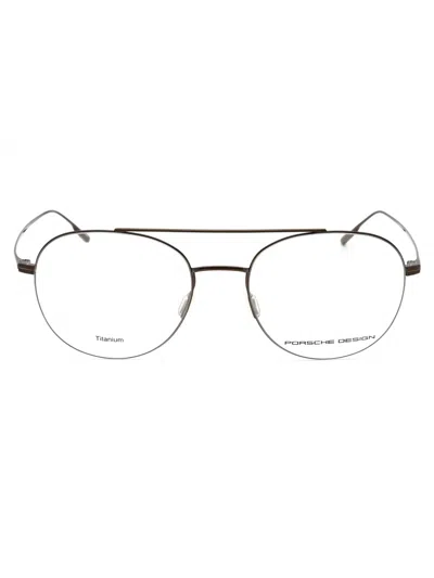 Porsche Aviator Style Eyeglasses With Demo Lenses - Eye Size 52 In White