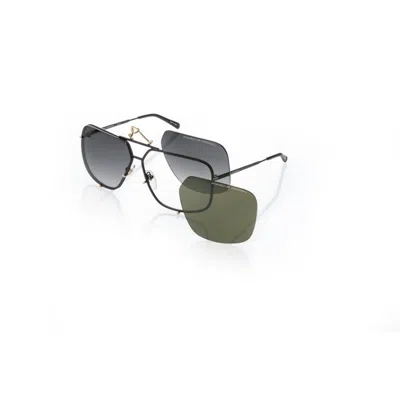 Porsche Design 226 Black Gol Metal Sunglasses In Green