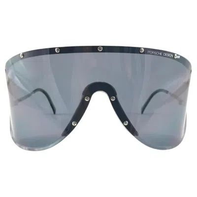 Pre-owned Porsche Design 5620 70 Vintage Shield Yoko Ono Sunglasses, 1980s In Gray