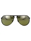 Porsche Design Black Acetate Sunglasses In Green