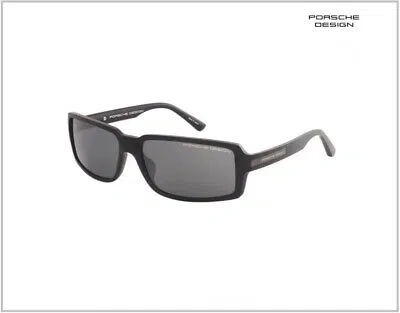 Pre-owned Porsche Design Black Rectangular Sunglasses 63mm P'8571 A 8571-a In Green